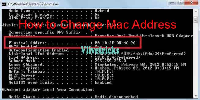 find network mac address cmd