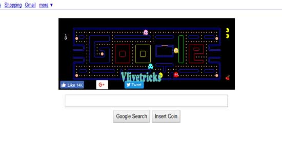 pacman game on google search