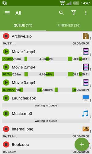 advanced download manager for android