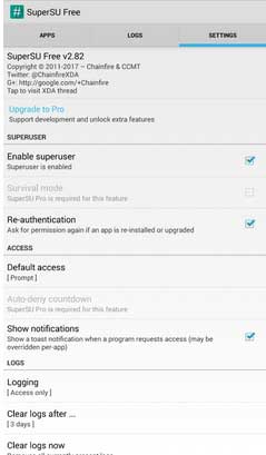 supersu settings