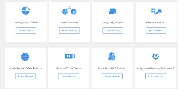 features of free partition manager