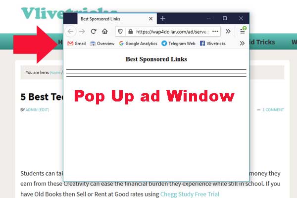 pop up ad window