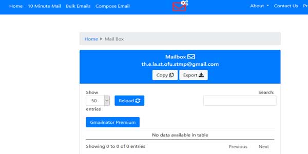 gmail-temporary-inbox for receiving emails