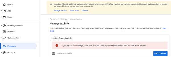 add tax info