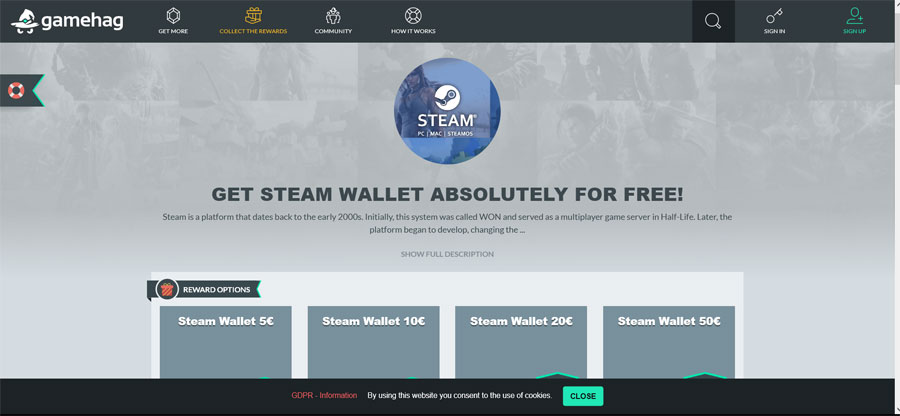 gamehag steam walllet code free