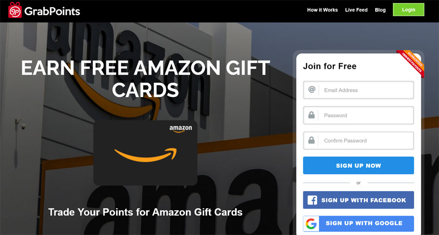 earn amazon gift cards on grabpoints