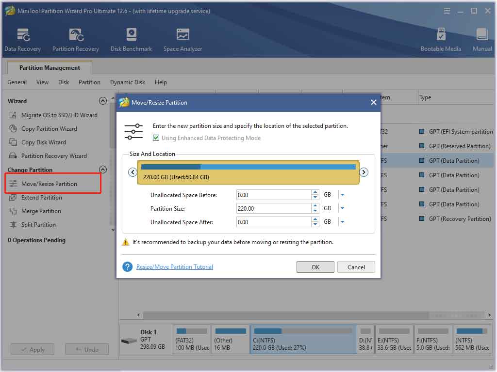 minitool-new-partition-size