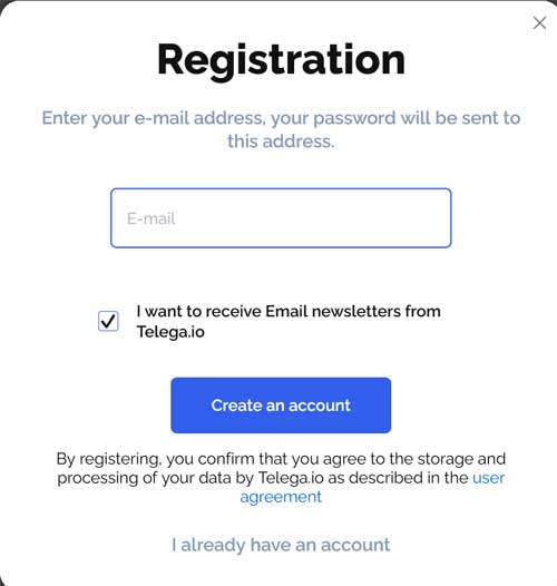 sign-up form