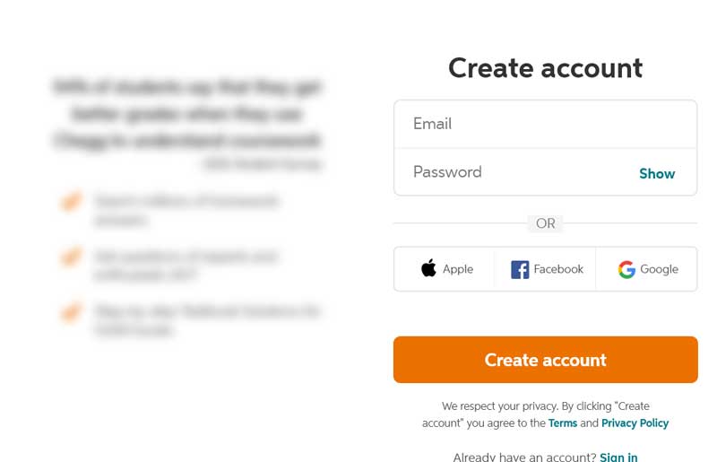 chegg account create