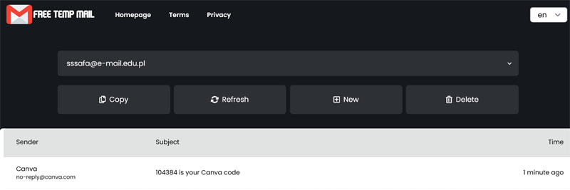 canva-code-temp-mail